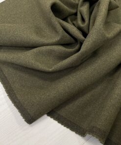 Двухсторонная пальтовая шерсть с кашемиром цвета хаки купить в розницу недорого