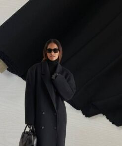 Черная Итальянская пальтовая 100% шерсть интернет магазин с доставкой по всей РФ