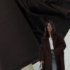 Пальтовая шерсть цвета "горький шоколад" купить в Москве со склада недорогие ткани с доставкой
