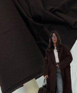 Пальтовая шерсть цвета "горький шоколад" купить в Москве со склада недорогие ткани с доставкой