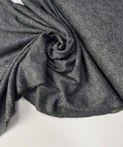 Шерстяной трикотаж в серо-черную елочку из Италии