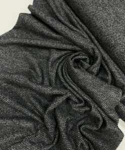 Шерстяной трикотаж в серо-черную елочку из Италии