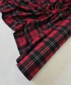 Шерстяная фланелька в черно-красную клетку трендовые ткани купить онлайн с доставкой