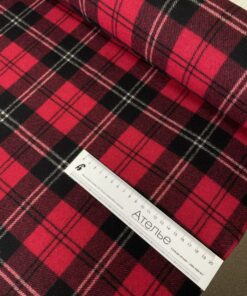 Шерстяная фланелька в черно-красную клетку в розницу и оптом купить недорого