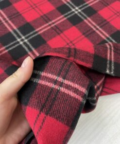 Шерстяная фланелька в черно-красную клетку купить в розницу недорого