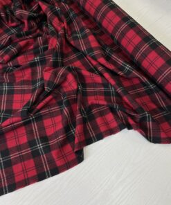 Шерстяная фланелька в черно-красную клетку купить в интернет-магазине в Москве
