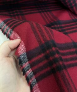 Шерстяная фланелька в крупную черно-красную клетку