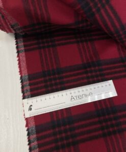 Шерстяная фланелька в крупную черно-красную клетку