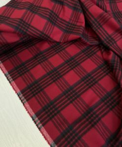 Шерстяная фланелька в крупную черно-красную клетку