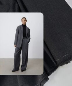 Шерстяная темно-серая фланелька от Hugo Boss купить в Москве со склада недорогие ткани с доставкой