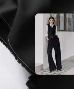 Костюмная черная Итальянская шерсть с эластаном популярные ткани 2025 года из пинтерест