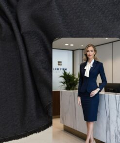 Шерсть черно-синяя с жаккардовой фактурой купить в интернет-магазине в Москве