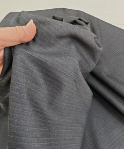 Отрез шерстяной серой ткани в полоску от Loro Piana интернет магазин с доставкой по всей РФ