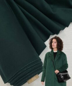Пальтовая шерсть с кашемиром изумрудного цвета купить в Москве со склада недорогие ткани с доставкой