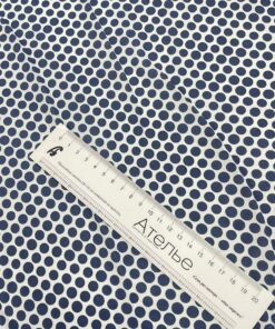 Белый хлопок на рубашки в синий горошек в розницу и оптом купить недорого