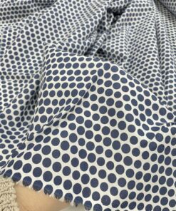 Белый хлопок на рубашки в синий горошек купить в интернет-магазине в Москве