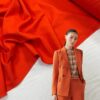 Костюмная красно-оранжевая поливискоза от Hugo Boss интернет магазин с доставкой по всей РФ
