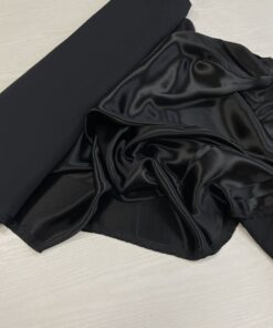 Роскошное черное кади от Escada похожее на атласный шелк популярные ткани 2025 года из пинтерест