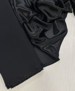 Роскошное черное кади от Escada похожее на атласный шелк трендовые ткани купить онлайн с доставкой