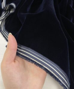 Вискозный мягкий бархат синего цвета из Италии купить в розницу недорого