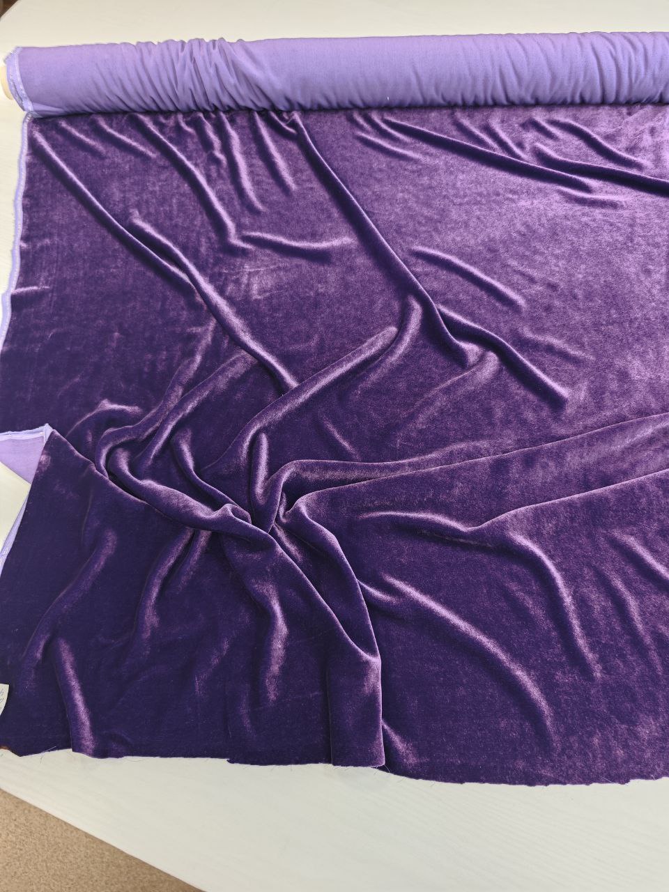 2026-03-20 15.35.34 Фиолетовый вискозный мягкий бархат/велюр интернет магазин с доставкой по всей РФ