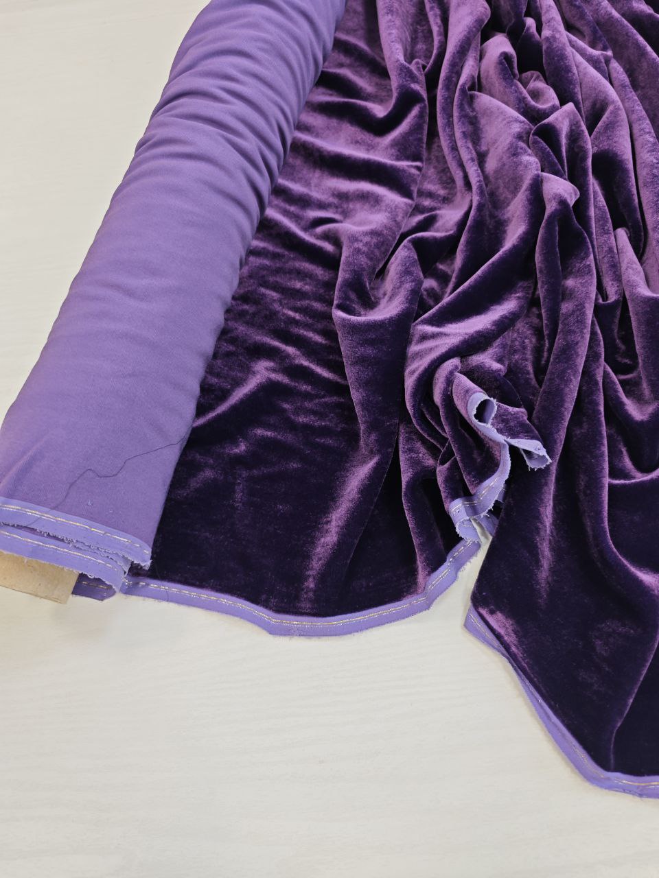 2026-03-20 15.35.36 Фиолетовый вискозный мягкий бархат/велюр купить в интернет-магазине в Москве