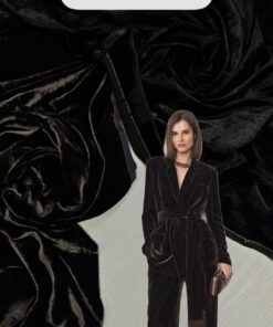 Черный вискозный мягкий бархат из Италии интернет магазин с доставкой по всей РФ