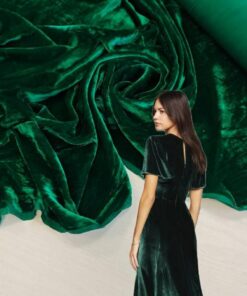 Итальянский зеленый бархат/велюр интернет магазин с доставкой по всей РФ
