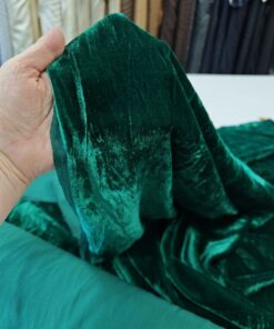 Итальянский зеленый бархат/велюр купить в Москве со склада недорогие ткани с доставкой