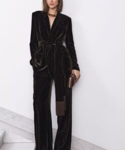 Balenciaga роскошный черный бархат из Италии трендовые ткани купить онлайн с доставкой