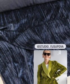 Итальянский темно-синий бархат крэш