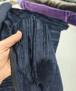 Итальянский темно-синий бархат крэш купить в Москве со склада недорогие ткани с доставкой