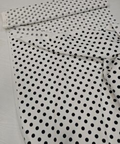 Белый хлопок в черный горошек купить в интернет-магазине в Москве