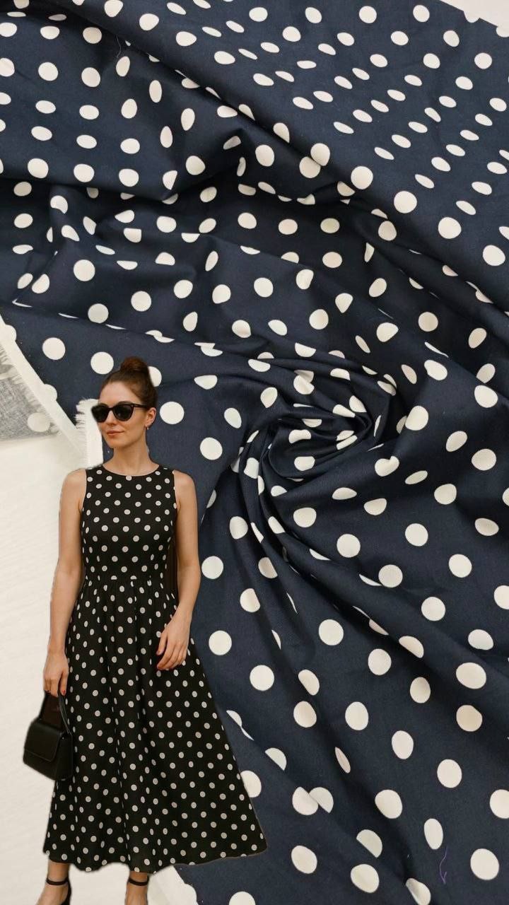 2026-03-20 15.44.15 Черный хлопок с белым горошком купить в Москве со склада недорогие ткани с доставкой