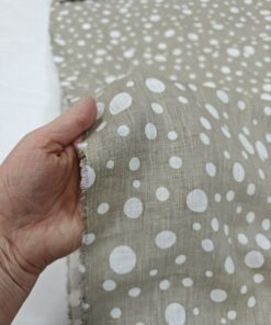 100% бежевый лен Max Mara в белый горошек интернет магазин с доставкой по всей РФ