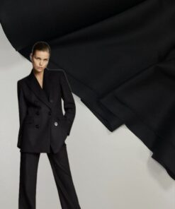 Черная Итальянская костюмная 100% шерсть купить недорого в интернет-магазине в Москве в розницу по оптовой цене
