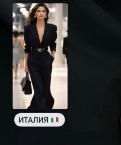 Черная Итальянская костюмная 100% шерсть купить в интернет-магазине в Москве