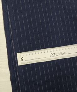 Костюмная темно-синяя шерсть в полоску от Hugo Boss в розницу и оптом купить недорого