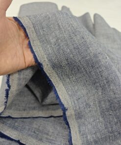 100% серо-синий Итальянский лен купить в интернет-магазине в Москве