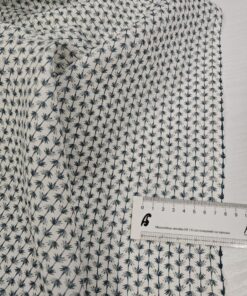 Итальянский белый лен с мелким принтом