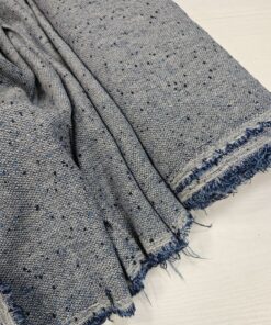 Сине-голубой льняной твид Max Mara купить в Москве со склада недорогие ткани с доставкой