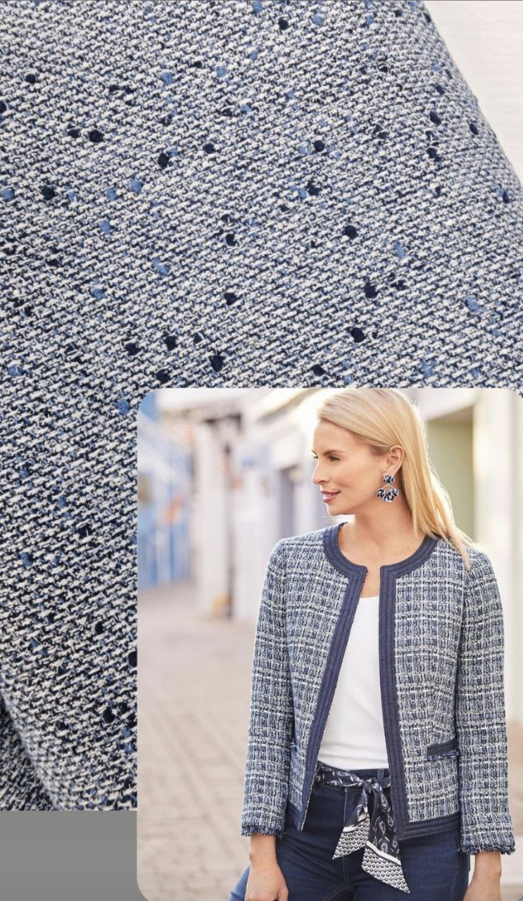 2026-03-20 15.51.54 Сине-голубой льняной твид Max Mara популярные ткани 2026 года из пинтерест