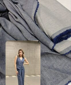 Итальянский синий лен-меланж купить в интернет-магазине в Москве