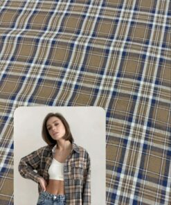 Лен коричневый в сине-белую в клетку популярные ткани 2026 года из пинтерест