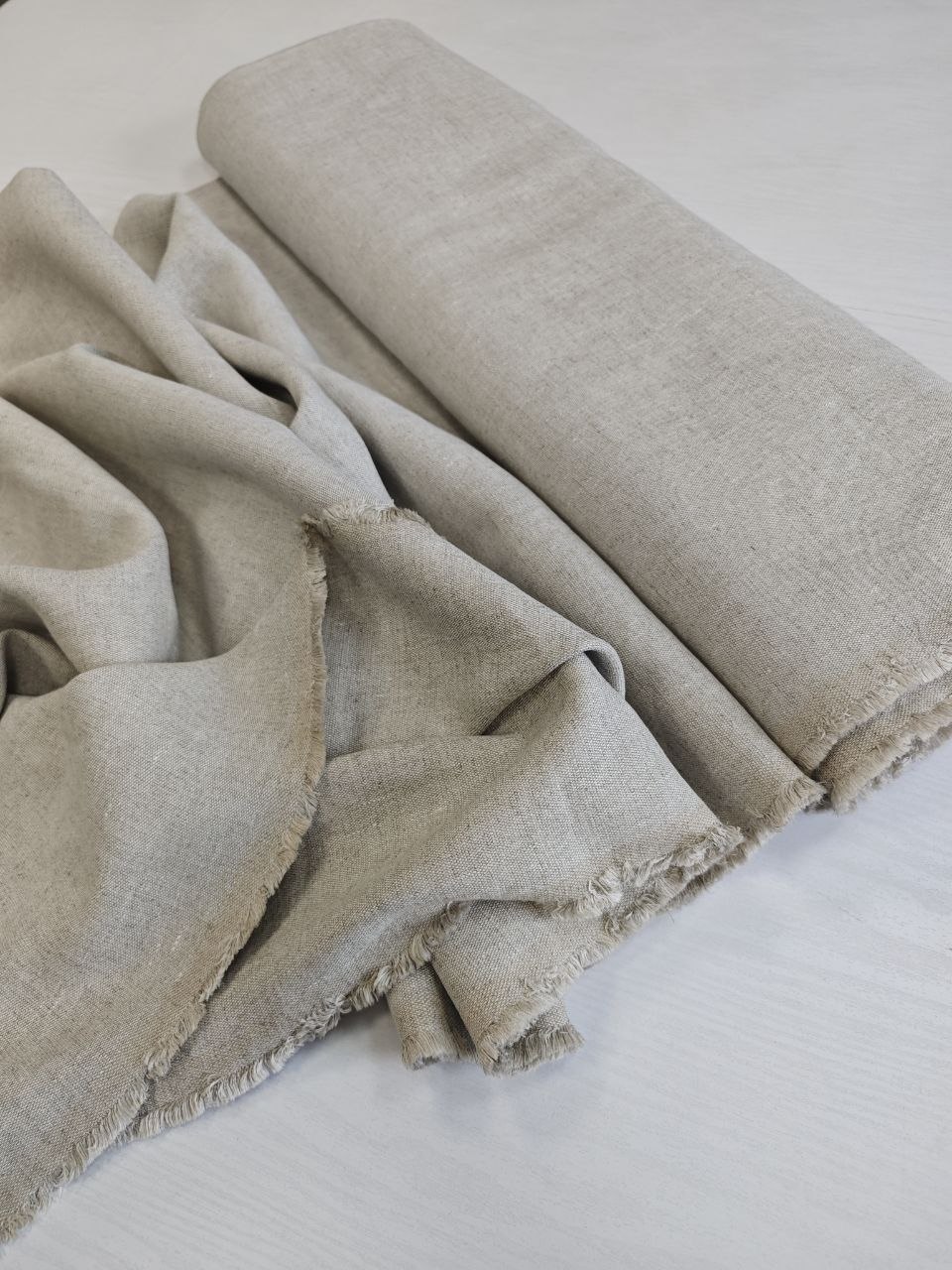 2026-03-20 15.53.06 Натуральный 100% серо-бежевый лен в клетку