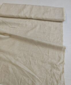 100% бежевый лен в клетку из Италии