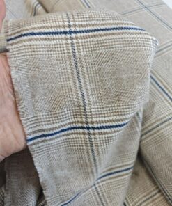 Итальянский бежевый хлопок в синию клетку популярные ткани 2026 года из пинтерест