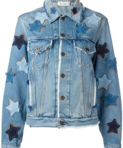 Мягкая джинса премиум класса с принтом звезды купить в Москве со склада недорогие ткани с доставкой