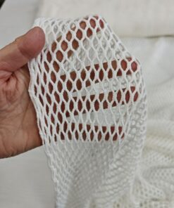 Бело-молочная хлопковая сетка для кофты