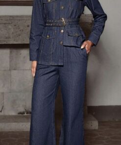 Джинсовая синяя Итальянская ткань купить в интернет-магазине в Москве